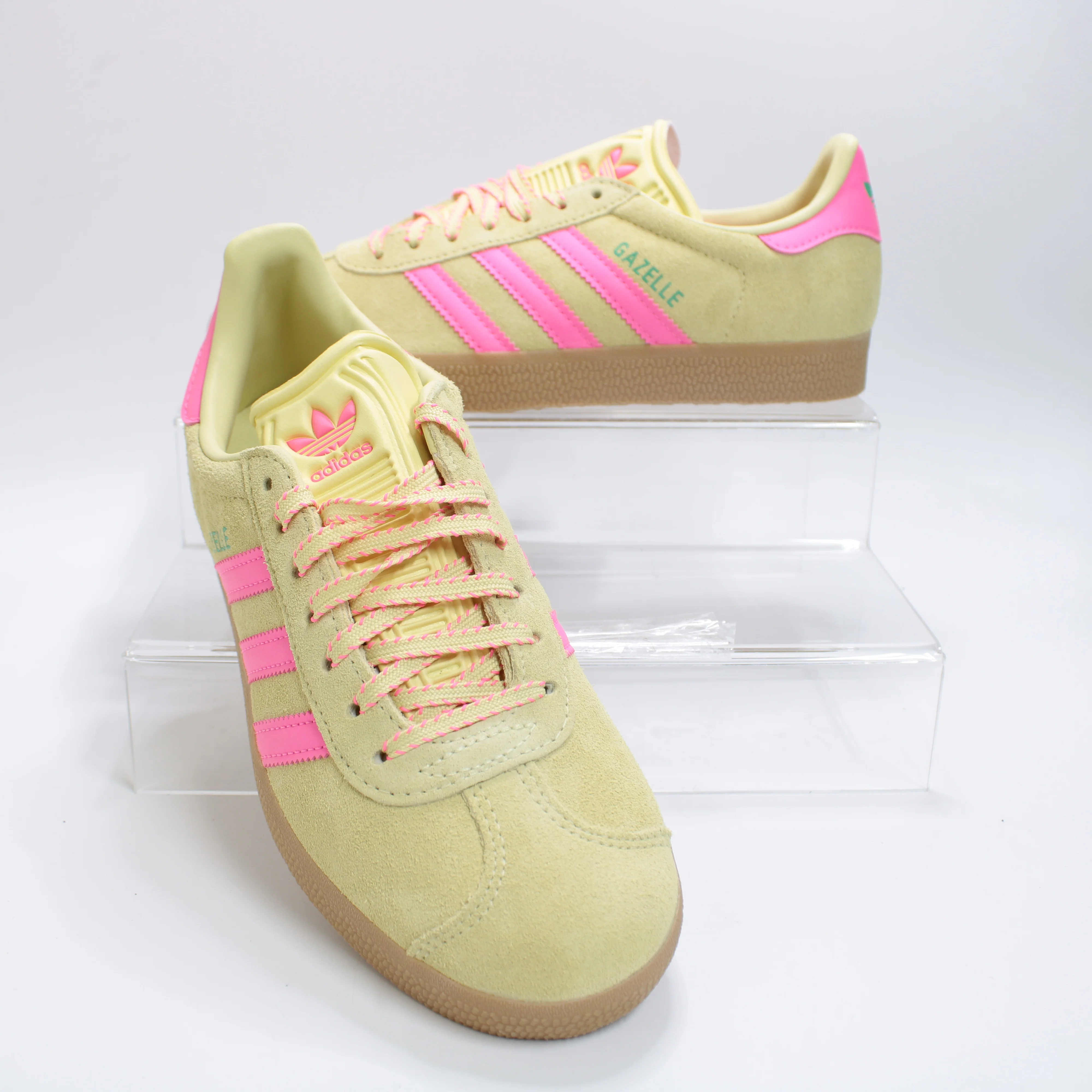 adidas Gazelle Trainers Power Yellow Lucid Pink Gum - Image 4