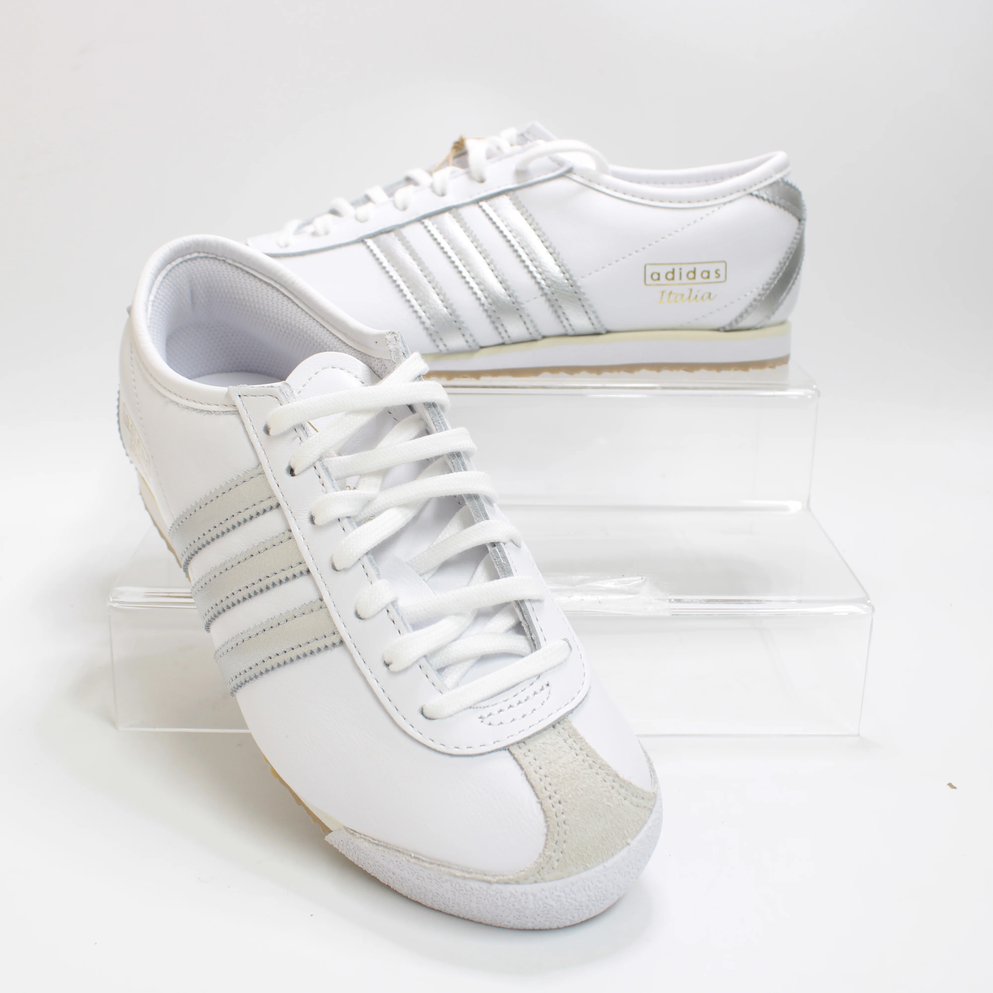 adidas Italia 70S Trainers White Silver Metallic Cream White - Image 6