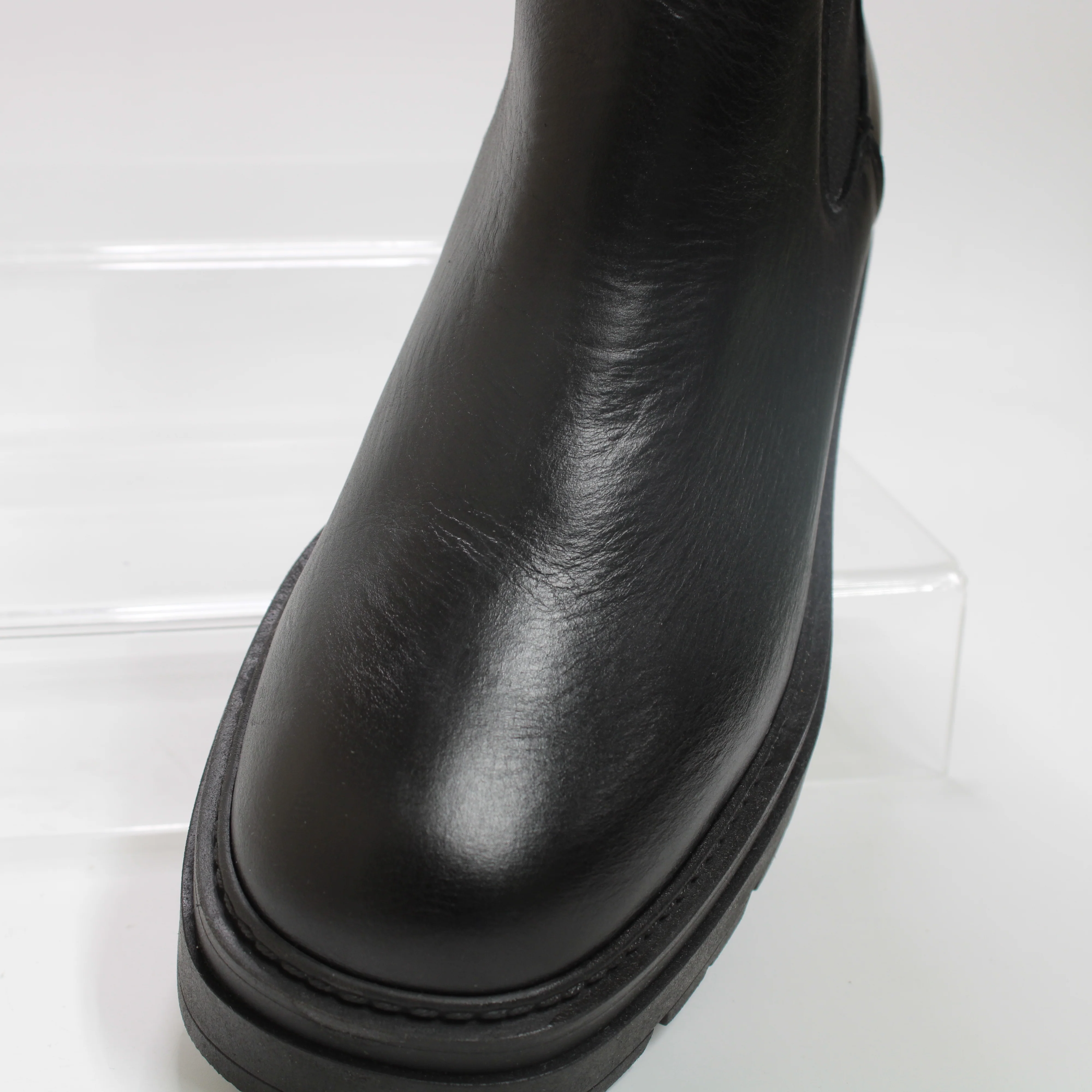 Womens OFFICE Ace Cleat Sole Chelsea Boots Black Leather - Image 5