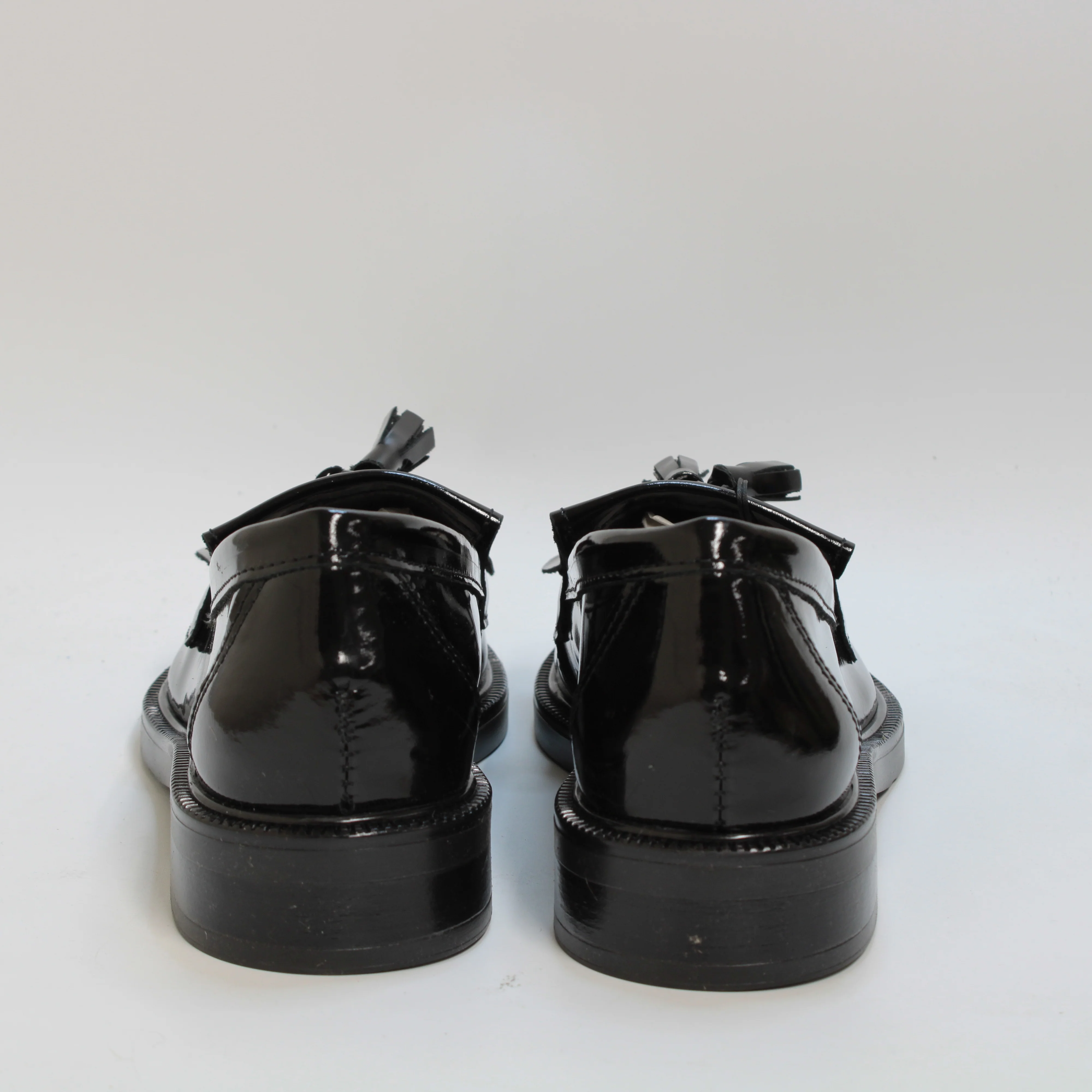Womens OFFICE Fizzy Tassel Fringe Loafers Black Patent Leather - Image 3